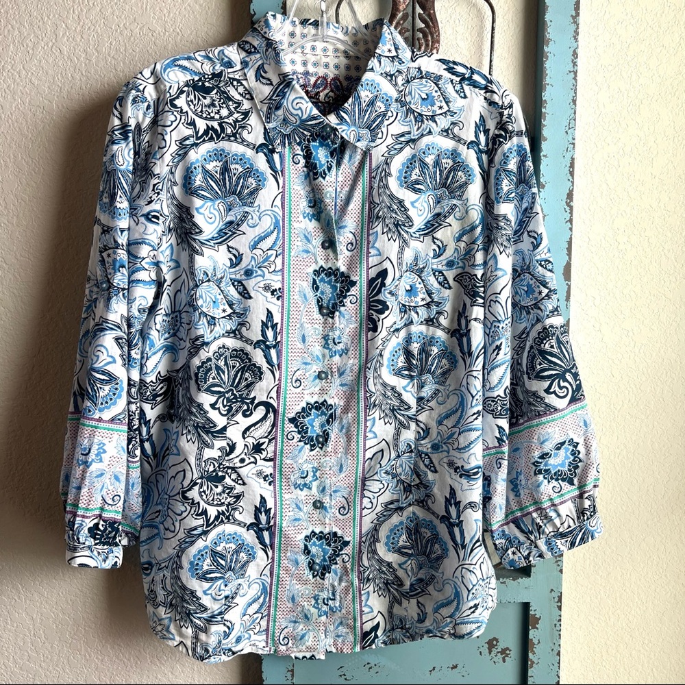 Robert Graham Blue Paisley Print Button Down Shirt